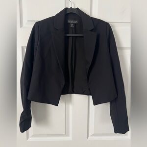 Rachel Zoe Black Cropped Open-Front Blazer